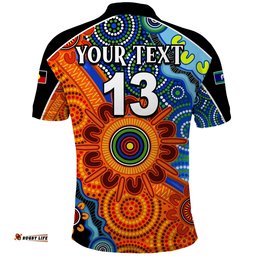 Custom Text and Number NAIDOC Week 2022 Polo Shirt Aboriginal and Torres Strait Islander Together Amazing Aussie