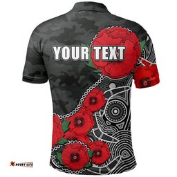 Custom Personalised Anzac Day NRL-Panthers Army Mix Aboriginal Polo Shirt Amazing Aussie