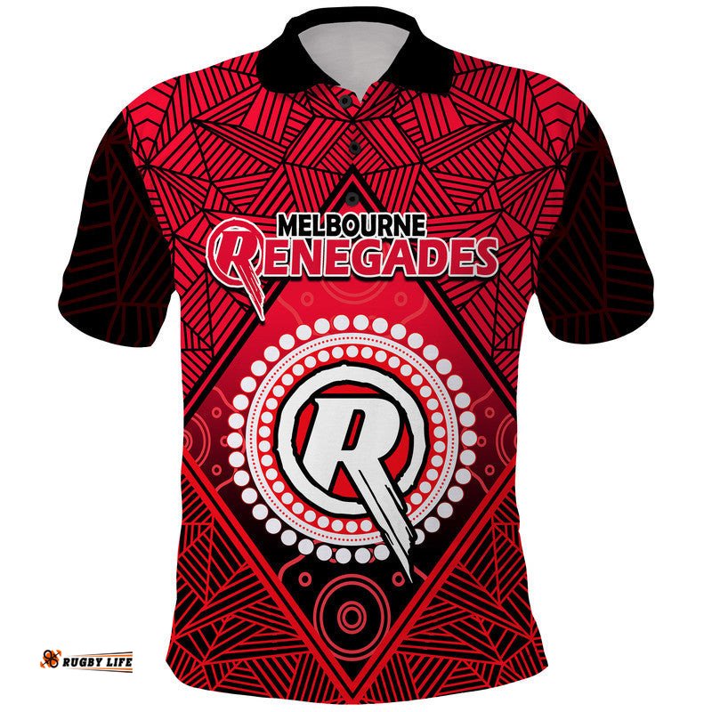 Custom Personalised Melbourne Renegades Indigenous Aboriginal Cricket Polo Shirt Amazing Aussie