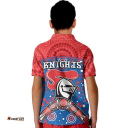 Knights Rugby Polo Shirt Novocastrians Boomerang Indigenous Dots Amazing Aussie