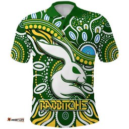 Rabbitohs Polo Shirt Rabbitohs Aboriginal Dreamtime Style Amazing Aussie
