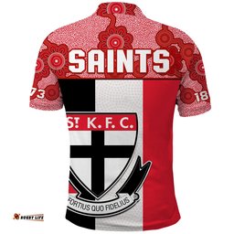Saints Football Polo Shirt St Kilda 1873 Aboriginal Dot Painting Amazing Aussie