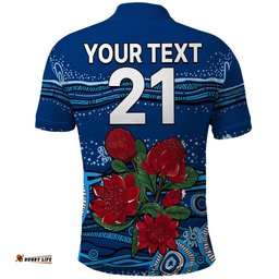 Custom Text And Number NSW Waratahs Rugby Polo Shirt Aboriginal Indigenous