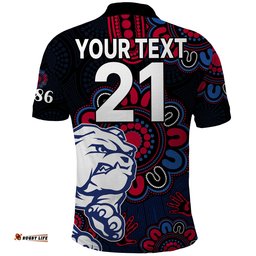 Custom Personalised AFL Western Bulldogs Dogs 1877 Aboriginal Polo Shirt Amazing Aussie