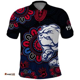 Custom Personalised AFL Western Bulldogs Dogs 1877 Aboriginal Polo Shirt Amazing Aussie