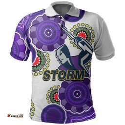 Custom Personalised Storm Rugby Aboriginal Vibe Polo Shirt - White Amazing Aussie