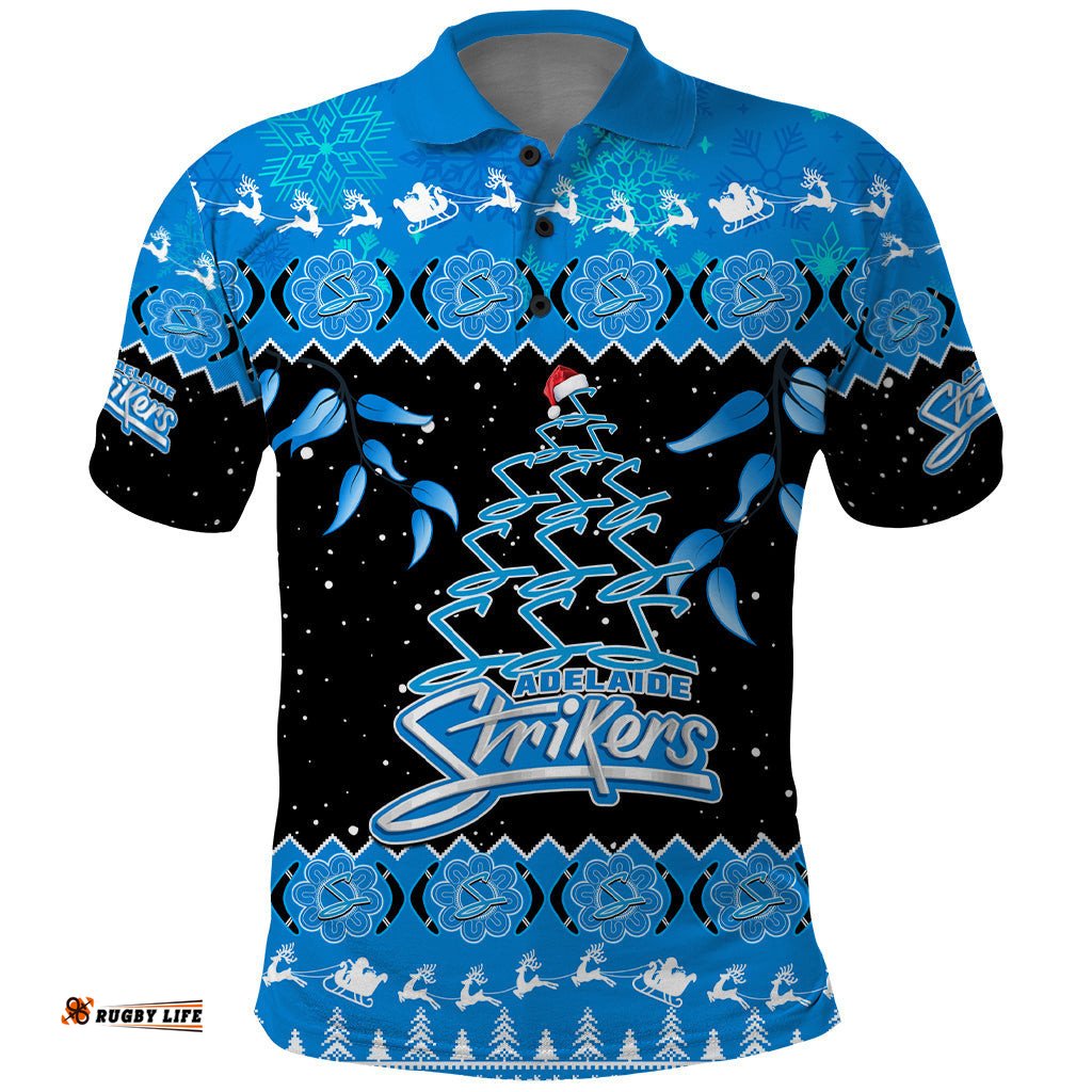 Adelaide Strikers Cricket Christmas Polo Shirt Merry Xmas 2023 Indigenous Art