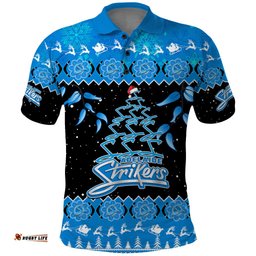 Adelaide Strikers Cricket Christmas Polo Shirt Merry Xmas 2023 Indigenous Art