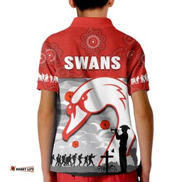 Swans Football ANZAC Polo Shirt Sydney Indigenous Camouflage Art Amazing Aussie