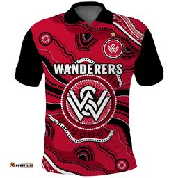 Western Sydney Wanderers Football Polo Shirt Aboriginal Art Amazing Aussie