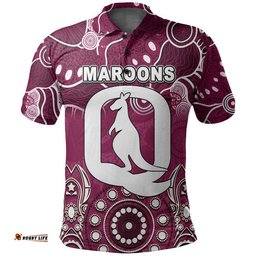 Custom Personalised Queensland Maroons Polo Shirt Aboriginal  Amazing Aussie