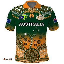 Australia Rugby Polo Shirt Aussie Sevens Green Indigenous Amazing Aussie