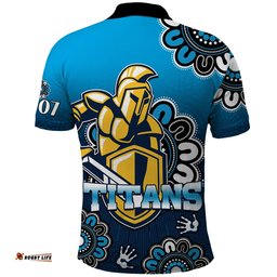 NRL Gold Coast Titans Rugby GLD 2007 Aboriginal Polo Shirt Amazing Aussie