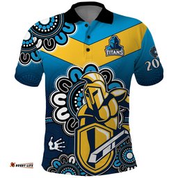 NRL Gold Coast Titans Rugby GLD 2007 Aboriginal Polo Shirt Amazing Aussie