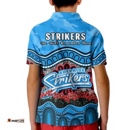 Adelaide Strikers Cricket ANZAC Polo Shirt Poppy Aboriginal Camouflage Amazing Aussie