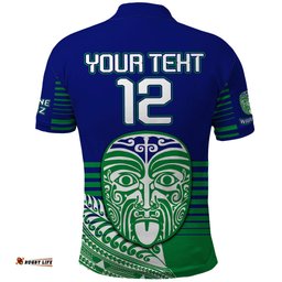 Custom Warriors New Zealand Rugby Polo Shirt Maori Face Ta Moko Simple Style