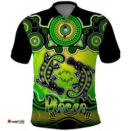 Personalised Australia Pisces Platypus Zodiac Polo Shirt Auz Astrology Aboriginal - Green