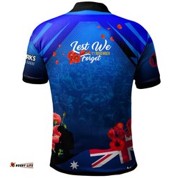Sharks Rugby Polo Shirt - Custom Sharks Remembrance Day Lest We Forget Poppies Polo Shirt Amazing Aussie
