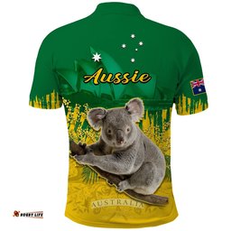 Australia Day Polo Shirt Koala Sydney Opera House National Color Amazing Aussie