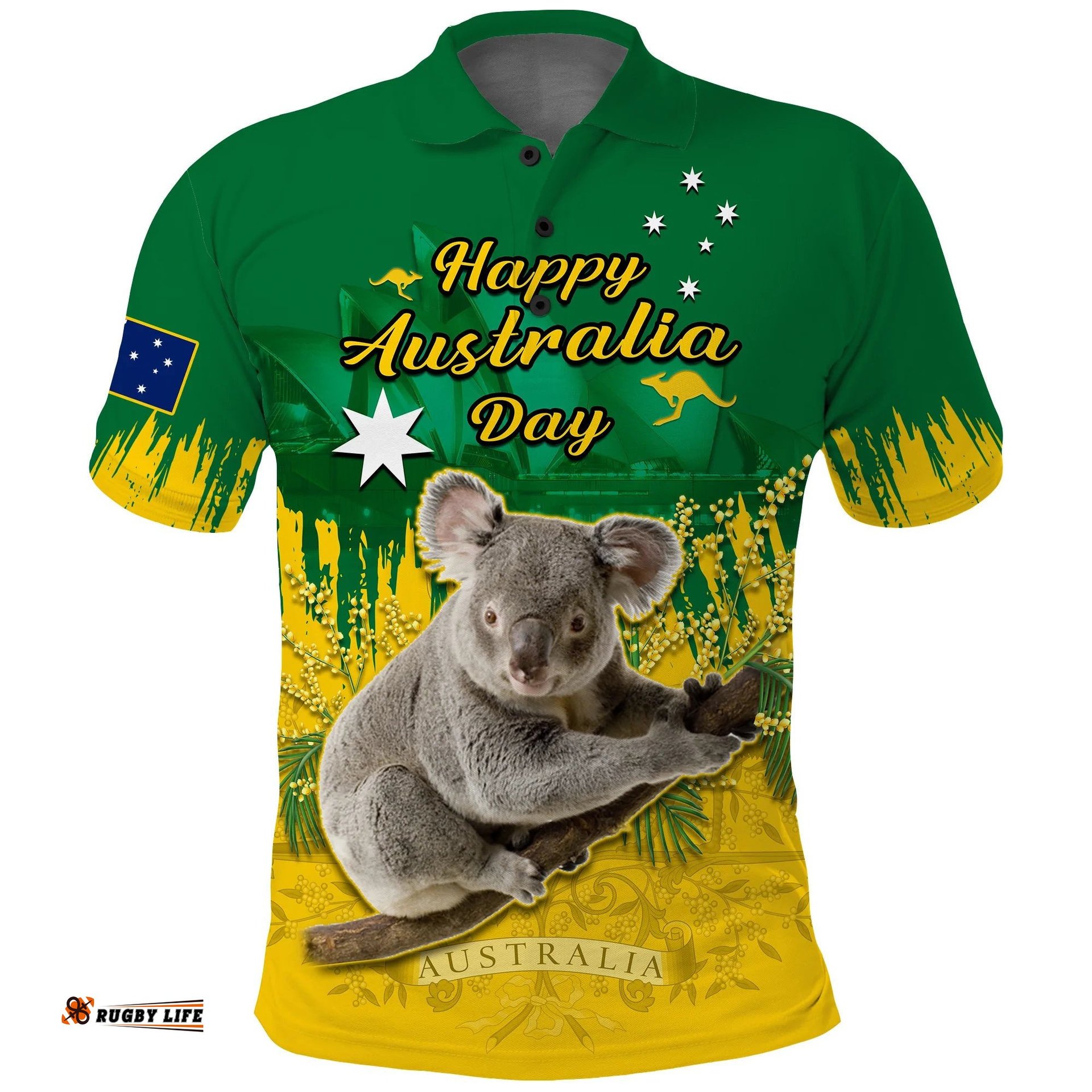 Australia Day Polo Shirt Koala Sydney Opera House National Color Amazing Aussie