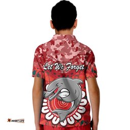 Dolphins Rugby ANZAC Polo Shirt Camouflage Poppy Amazing Aussie