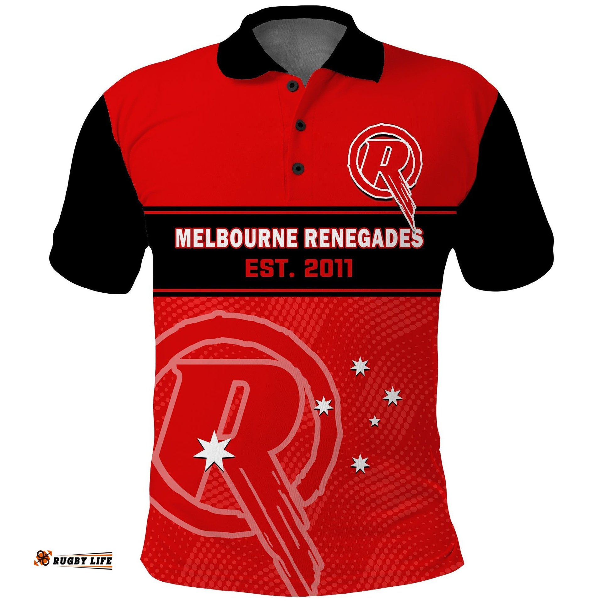 Custom Text And Number Melbourne Renegades Cricket Polo Shirt Est 2011 Sporty Amazing Aussie