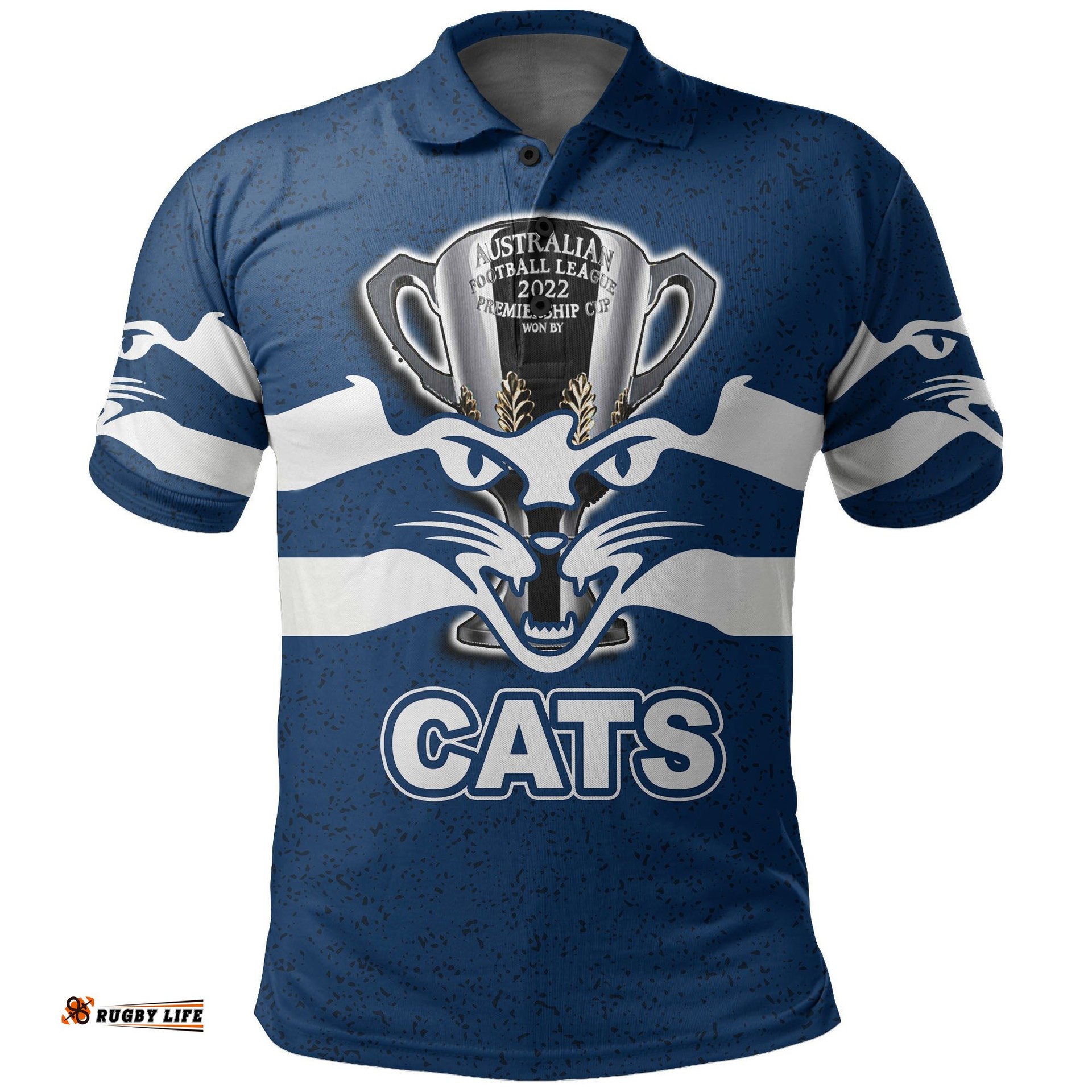 Australian Football League 2022 Premiership Geelong Cats Polo Shirt Blue Style Amazing Aussie