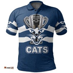 Australian Football League 2022 Premiership Geelong Cats Polo Shirt Blue Style Amazing Aussie