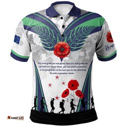 New Zealand Anzac Custom Polo Shirt - We Will Remember Them Polo Shirt Amazing Aussie