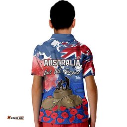 Australia ANZAC Day Polo Shirt Grunge Australia Flag and Red Poppy Amazing Aussie
