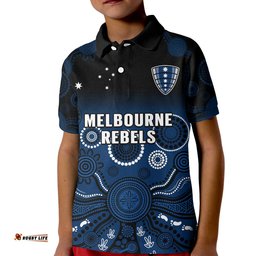 Melbourne Rebels Rugby Polo Shirt Gradient Aboriginal Amazing Aussie