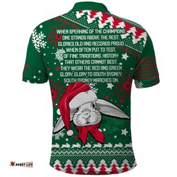 Rabbitohs Rugby Polo Shirt Glory Glory The South 2023 Christmas Vibe Unique