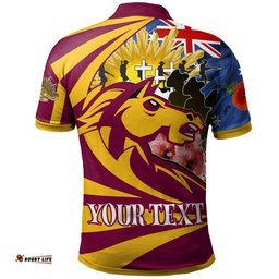 Broncos Rugby Polo Shirt - Custom Remembrance Broncos With Poppy And Rosemary Polo Shirt Amazing Aussie