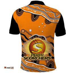 Perth Scorchers Cricket Polo Shirt Aboriginal Painting Amazing Aussie