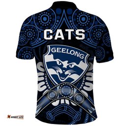 Cats Football Polo Shirt Boomerang Indigenous Dots Amazing Aussie
