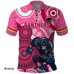 Custom NRL Panthers Polo Shirt Indigenous Penrith Dynamic Pink Version