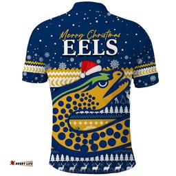 Eels Rugby Polo Shirt Christmas Parramatta Blue Amazing Aussie