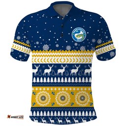 Eels Rugby Polo Shirt Christmas Parramatta Blue Amazing Aussie