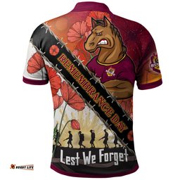 Broncos Rugby Polo Shirt - Custom Remembrance Day LEST WE FORGET Polo Shirt Amazing Aussie