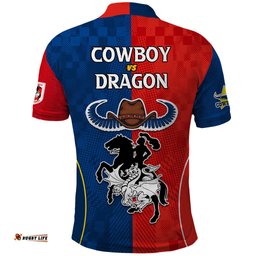 NRL Cowboys Combine Dragon Rugby Polo Shirt Sporty Style