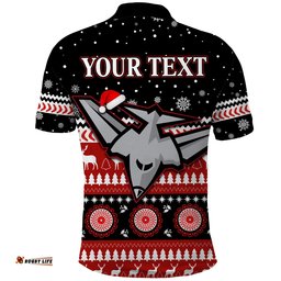 Custom Personalised Bombers Football Polo Shirt Christmas Essendon Amazing Aussie