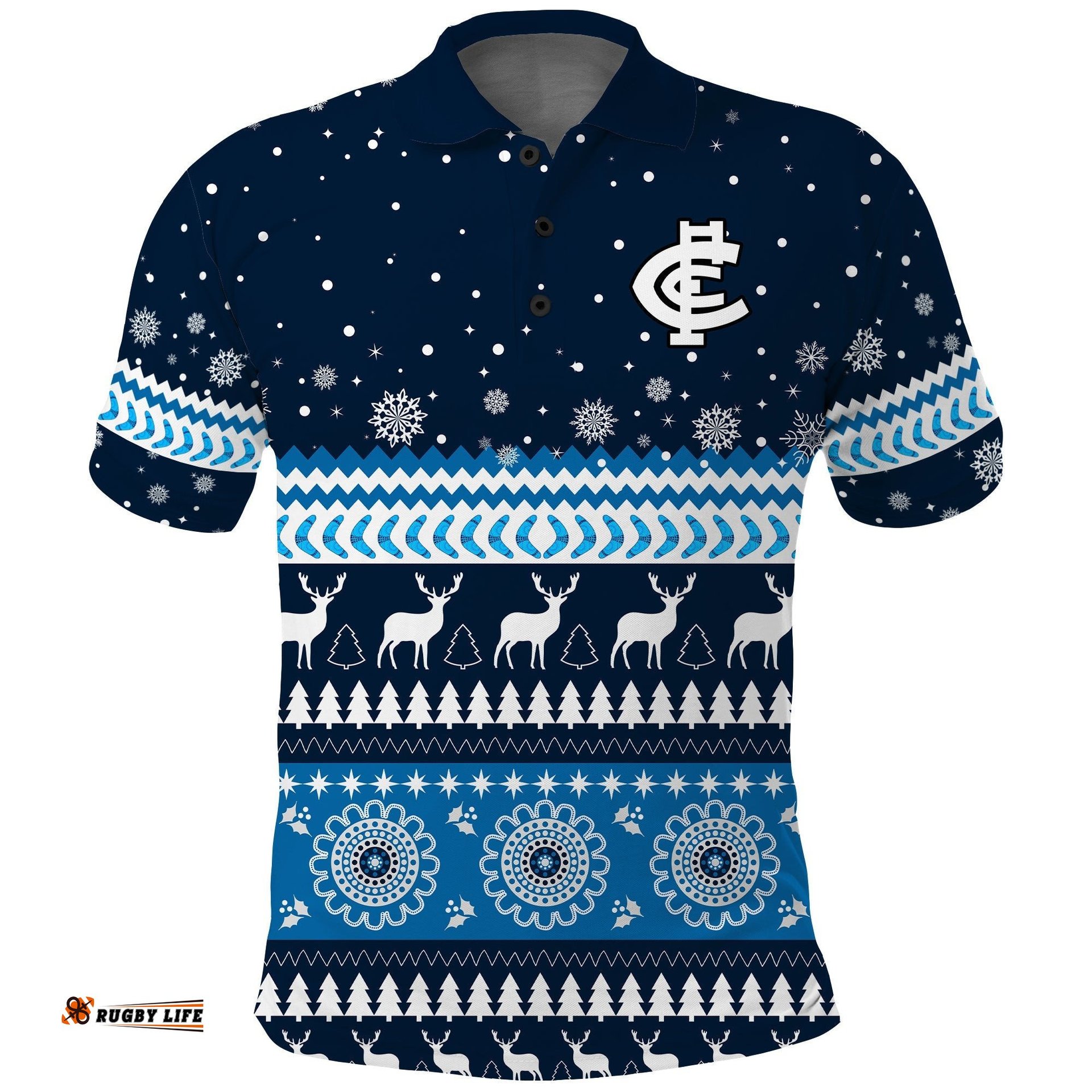 Blues Football Polo Shirt Christmas Carlton Amazing Aussie