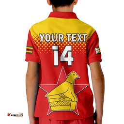 Custom Text And Number Zimbabwe Cricket Polo Shirt The Chevrons ODI Style Amazing Aussie