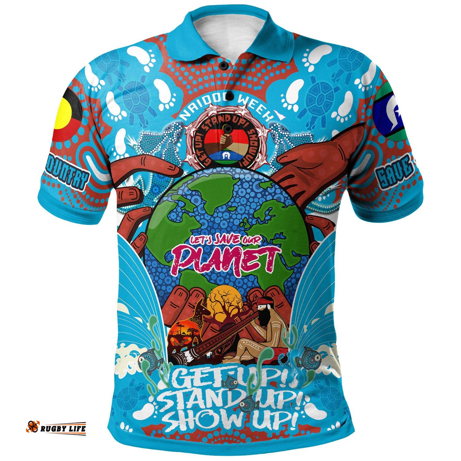 Australia NAIDOC Week 2022 Custom Polo Shirt - Let's Save Our Planet Indigenous Culture Culture Polo Shirt Amazing Aussie
