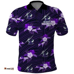 Custom Text And Number Storm Rugby Polo Shirt Polynesian Tribal Mix Tropical Hawaiian Style
