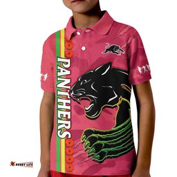 Custom Text And Number Panthers Rugby ANZAC Polo Shirt Aboriginal Mix Poppy Camouflage Pink Amazing Aussie