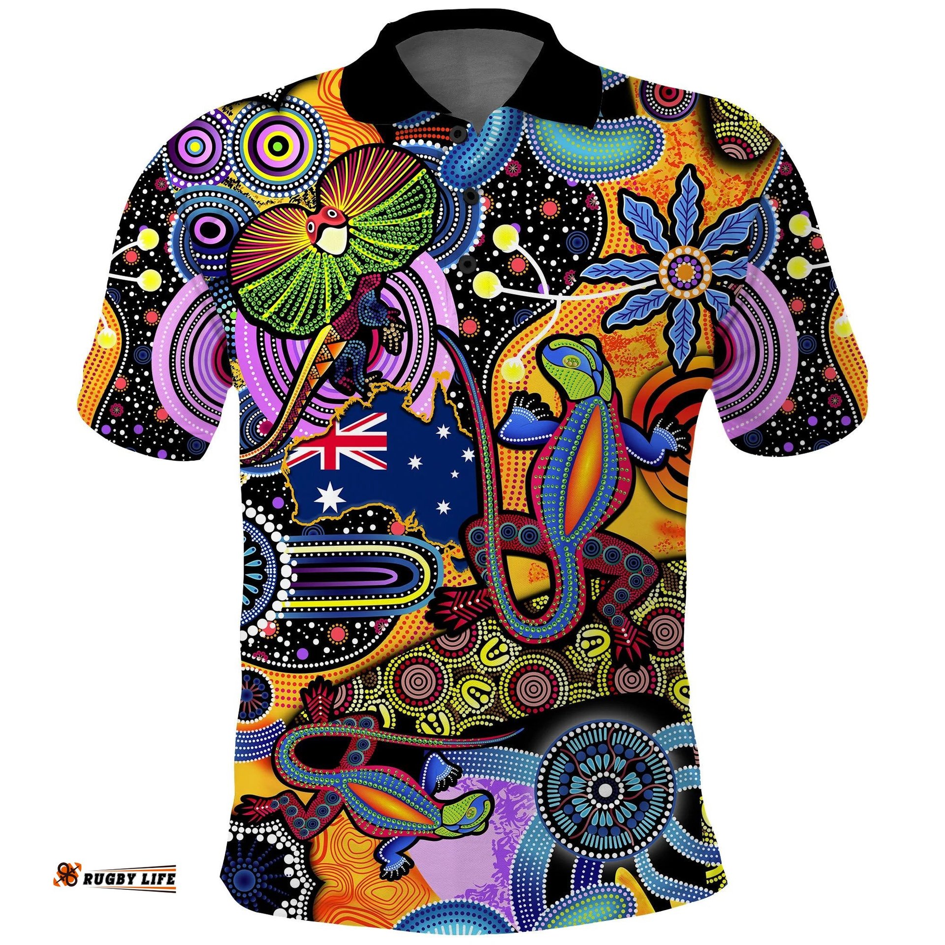 Custom Personalised Australia Polo Shirt Indigenous Animal Artsy Amazing Aussie