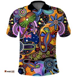 Custom Personalised Australia Polo Shirt Indigenous Animal Artsy Amazing Aussie