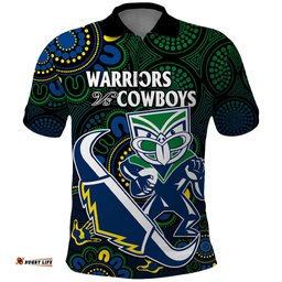NRL Combine Warriors and Cowboys Polo Shirt Aboriginal