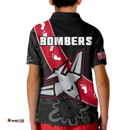 Essendon Football Polo Shirt Go Bombers 1872 Aboriginal Art Amazing Aussie